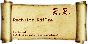 Rechnitz Róza névjegykártya